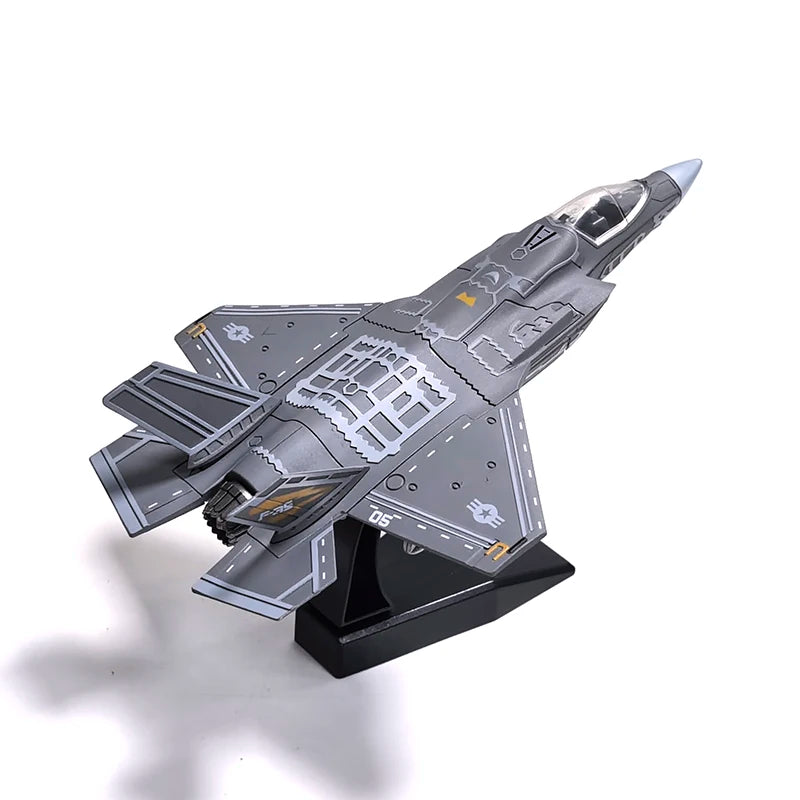 1 Piece DIY Puzzle Building Blocks Military Model Assemble Collection Toys F14 F35 B2 Fighter AH64 Helicopter Model Ornament Toy