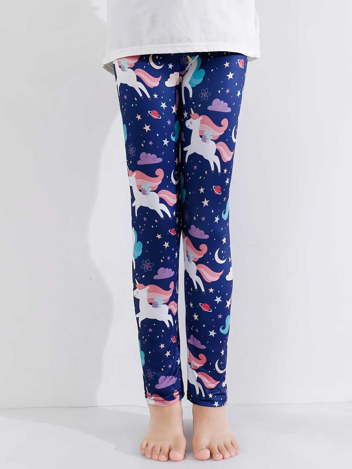 1 Pair of Cute Print Kids Baby Girl Leggings Spring Summer Children Stretch Slim Pants Suitable for 2-12 Years Girls Daily Wear