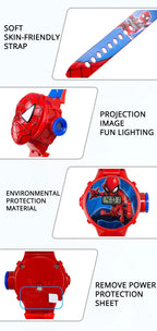 Fashion Spider-Man Projection Kids Watches for Boys Captain America Iron Man Children's Watch Digital Clock Student Toys Gifts