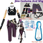 Arcane Season 2 League of Legends LOL Arcane Jinx Halloween Cosplay Costume Loli Outfit Halloween Christmas Gift Cos Convention