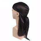 Men's Silky Durags Bandanas Turban hat Wigs Doo Men Satin Durag Biker Headwear Headband Hair Accessories Extra Long Tail Du-Rag