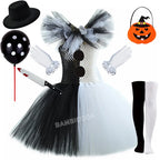 The Clown Costume Terrifier Art Girl Black White Fancy Tutu Dress Horror Joker Dress for Girls Halloween Carnival Party Costumes