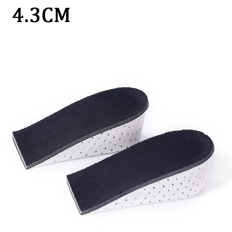 1Pair Height Increase Insoles Unisex Shoes Insole Height Lift Adjustable Cut Shoe Heel Insert Taller Support Absorbant Foot Pads