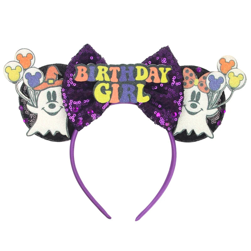 2026 Trip Mouse Ears Headband for Girls Women Sequin Castle 5"Bow Hairband Festival Party Cosplay DIY Hair Accessories