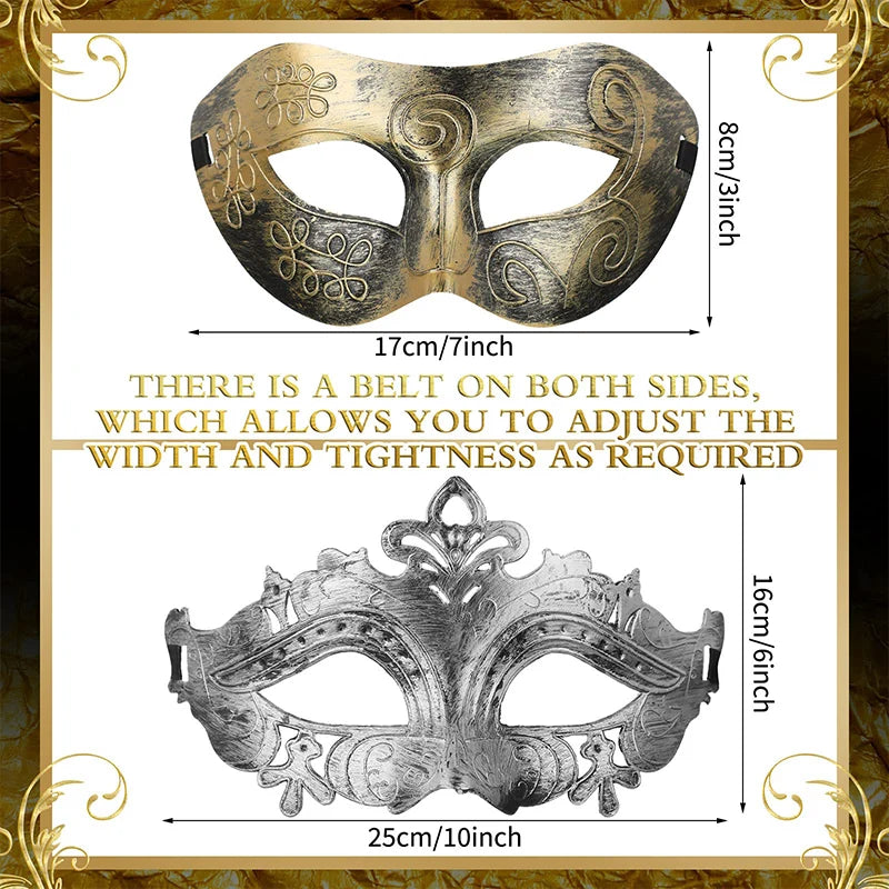 24-150Pcs Couple Masquerade Masks Bulk Venetian Carnival Mask Mardi Gras Antique Vintage Mask for Woman Men Prom Party Costume