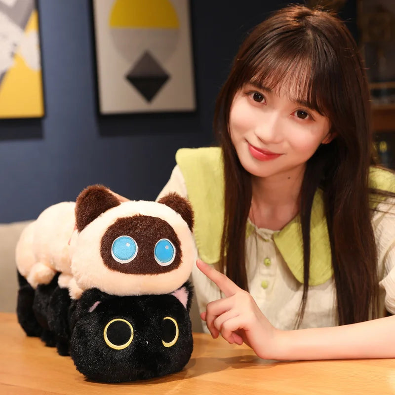 50/80/130CM Creative Cat Caterpillar Plush Toys Stuffed Soft Animal Long Pillow Funny Bed Cushion for Children Gift