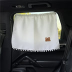Universal Suction Cup Curtain Flower Car Window Sunshade Cover Cartoon Side Window Sunshade Uv Protection For Kid Baby Children