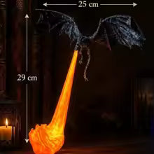 Fire Breathing Dragon Bookshelf Nook Light 3D Printed Flying Dragon Shelf Decor Lover Gift for Halloween Indoor Table Display