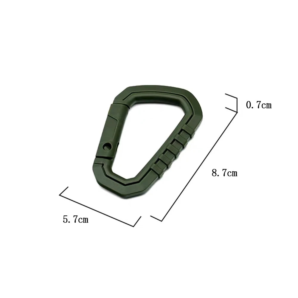 Tactical Carabiner Molle Clip Plastic Buckle ITW Keychain D-Ring Hard Hook Spring Snap EDC Gear Camping Hiking Outdoor Tools