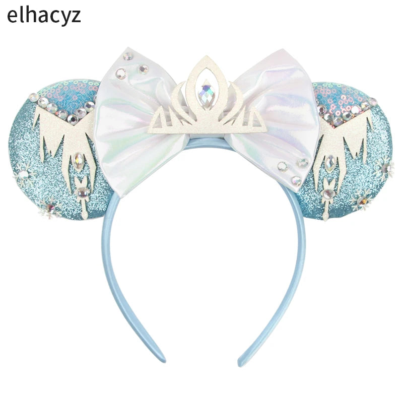 Mickey Cartoon Olaf Headbands for Kids Cute Snowman Ears Hair Accessories Women Elsa Frozen Hairband Girls Cosplay Headwear Gift