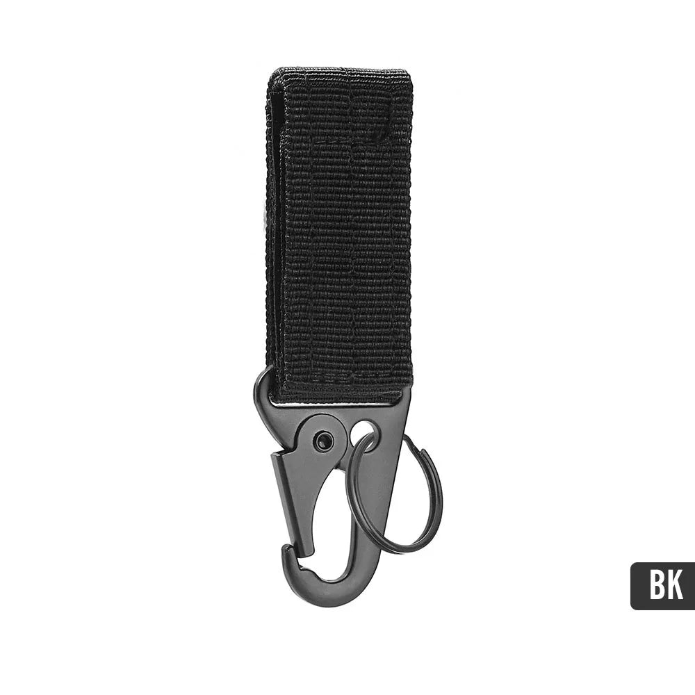 2/5 PCS.Tactical Hanging Buckle Molle Nylon Webbing Carabiner Belt Triangle Keychain for Outdoor Climbing Camping Tool Accessory