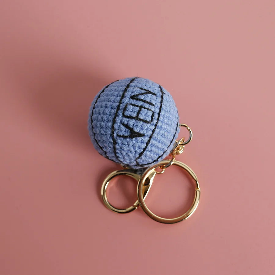 Creative Crochet Soccer Keyrings Wholesale Knitting Basketball Keychain Cute Sport Ball Series Crochet Keychain Custom Accessory