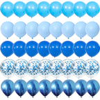 40Pieces Blue Set Balloons Metal Latex Confetti Balloon Wedding Valentine's Day Globos Baby Shower Birthday Party Decorations