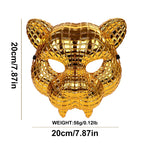 1-5pcs Halloween Animal Cosplay Lion Tiger Leopard Stage Show Prop Mask Golden Leopard Mask Costume Accessories Party Supplies