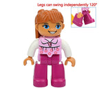 Big Size Figures Building Block Doll Family Farmer Pirate Worker Doctor Policemen Large Brick Compatible Build House Duploes Toy