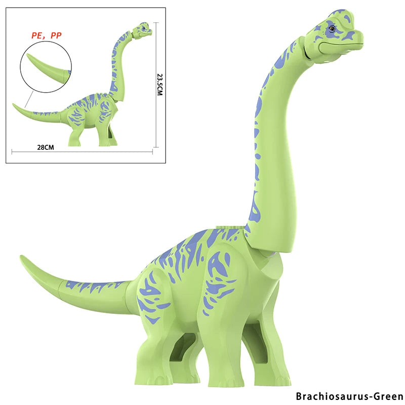 Jurassic Large Spinosaurus Dinosaur World Building Block Figure Movable Joint Prehistoric Animal Model Educational Assemble Toy