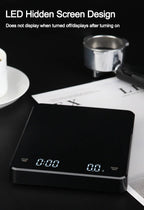 1Set Electronic Coffee Scale with Silicone Pad Digital Coffee Scale with Timer LED Display USB Charging Home Cafe Use Good Gift