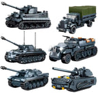 World War Army Military Soldiers Armor Halftrack Main Station Tank Building Blocks Bricks Model DIY Assembly Toys For Kids