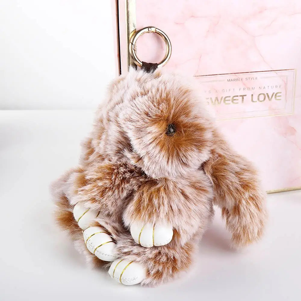 Pendant Plush Toy Bags Pendant Jewelry Ornament Fluffy Toy Doll Plush Bunny Keyring Plush Bunny Keychain Rabbit Fur Keychain