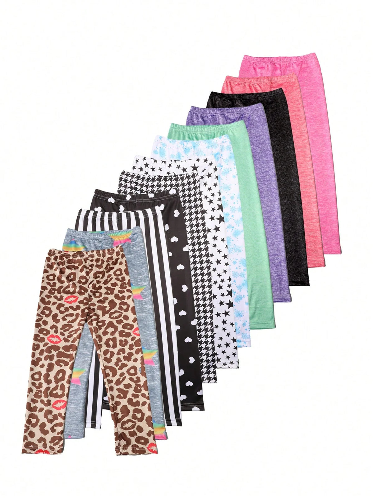 1 Pair of Cute Print Kids Baby Girl Leggings Spring Summer Children Stretch Slim Pants Suitable for 2-12 Years Girls Daily Wear