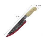 Halloween Bloody Butcher Knife Prop Scary Plastic Slasher Cleaver Knife Props for Halloween Haunted House Costume Accessories