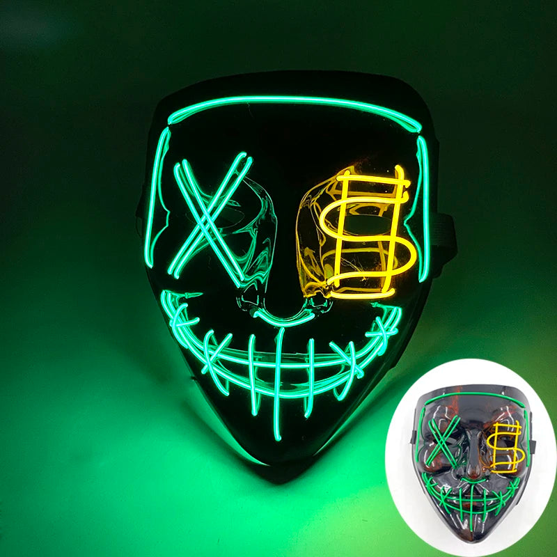 Multi Style Glowing LED Purge Mask Professional Wireless Luminous Party Mask Flashing Decorative Headgear Masker For Halloween