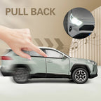 Model Car 1/32 RAV4 Alloy Diecast Collectible Toy Car with Light and Sound Toy Vehicle Door Can Be Opened for Boys Kids Toddler