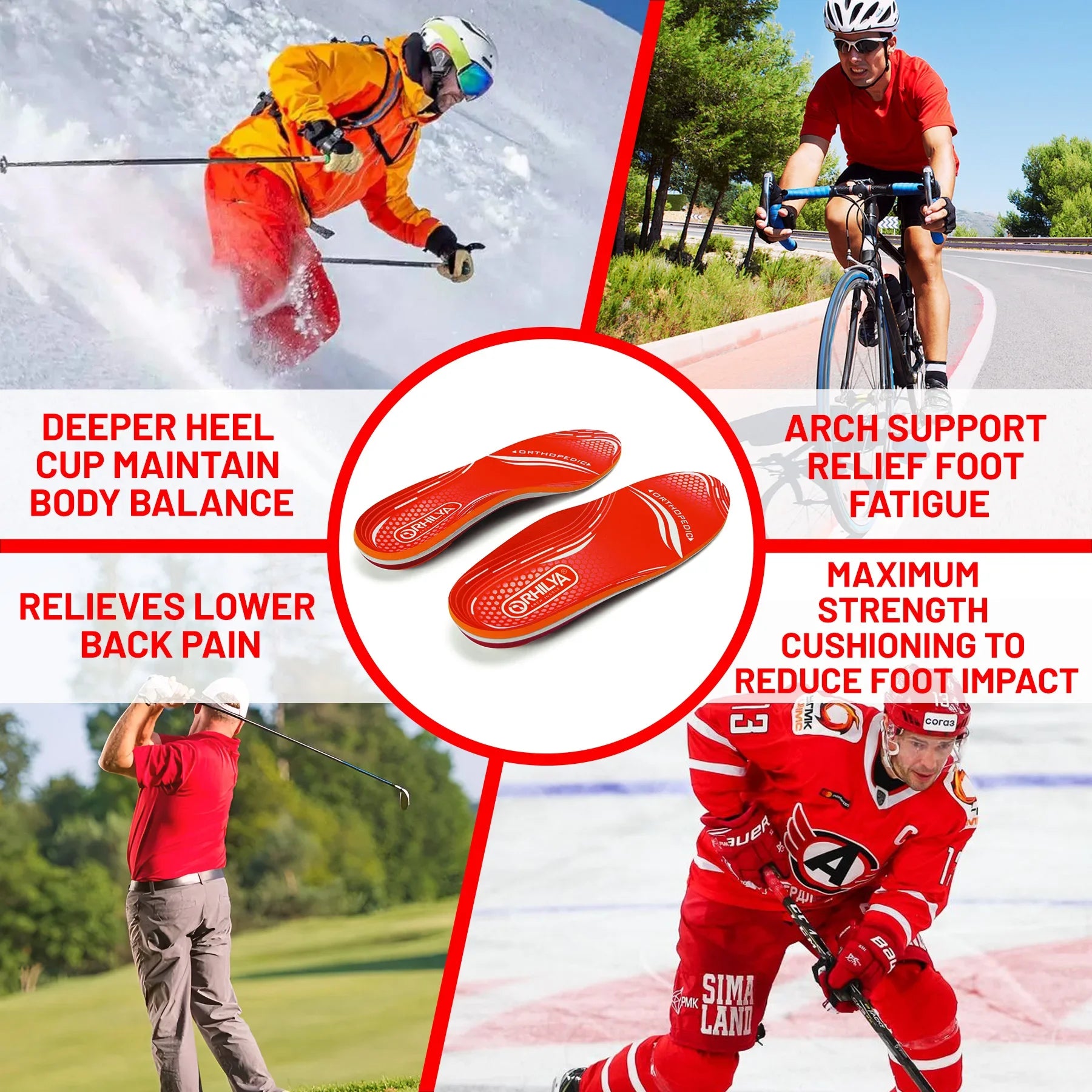 Orthopedic Sport Insole Plantar Fasciitis Flat Foot High Arch Support Men Women Sneaker Orthotic Plantillas Insert Shoe Sole