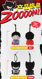 9cm Soft Plush Keychain DC Justice League Batman Superman Harley Quinn Joker Cute Cartoon Movie Dolls Creative Christmas Gifts