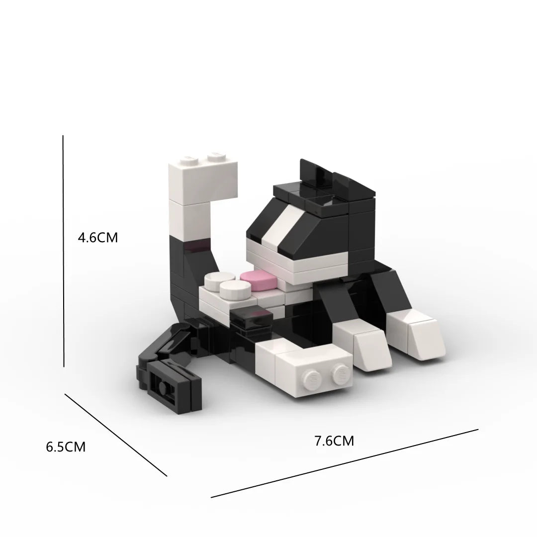 Animal Series 62Pcs MOC Bricks Cat Figires DIY Building Blocks Kids Education Toys For Children Birthday Gift