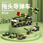 NEW DIY 6in1 Aircraft Carrier Helicopter Mortar Missile Armored Vehicle Building Blocks Kit Girls Bricks Movie Model Kids Toy