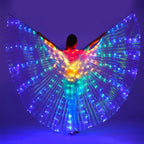 LED Isis Wings Glowing Wings Belly Dance Dress Butterfly Wings Halloween Christmas Party Stage Performance rod for Single Sale
