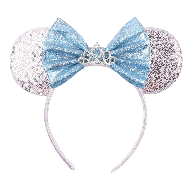 2026 Trip Mouse Ears Headband for Girls Women Sequin Castle 5"Bow Hairband Festival Party Cosplay DIY Hair Accessories