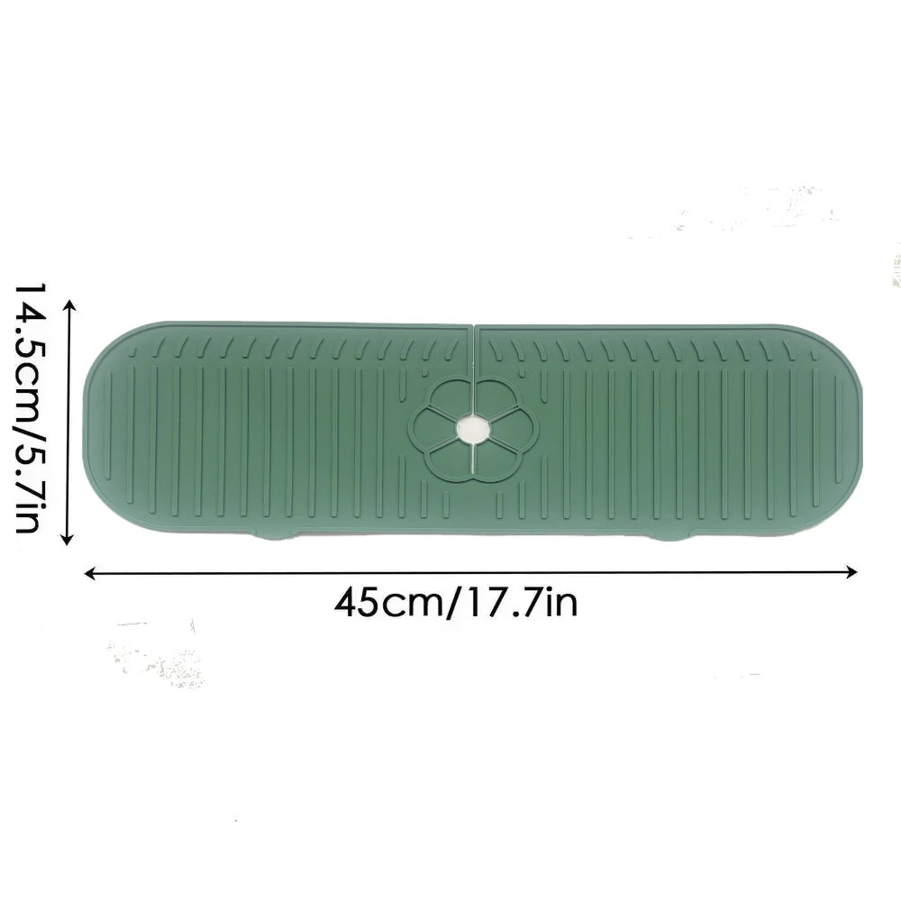 Kitchen Faucet Splash Pad Silicone Sink Faucet Splash Guard Mat Sponge Drain Pad Countertop Protector for Kitchen Bath Gadgets
