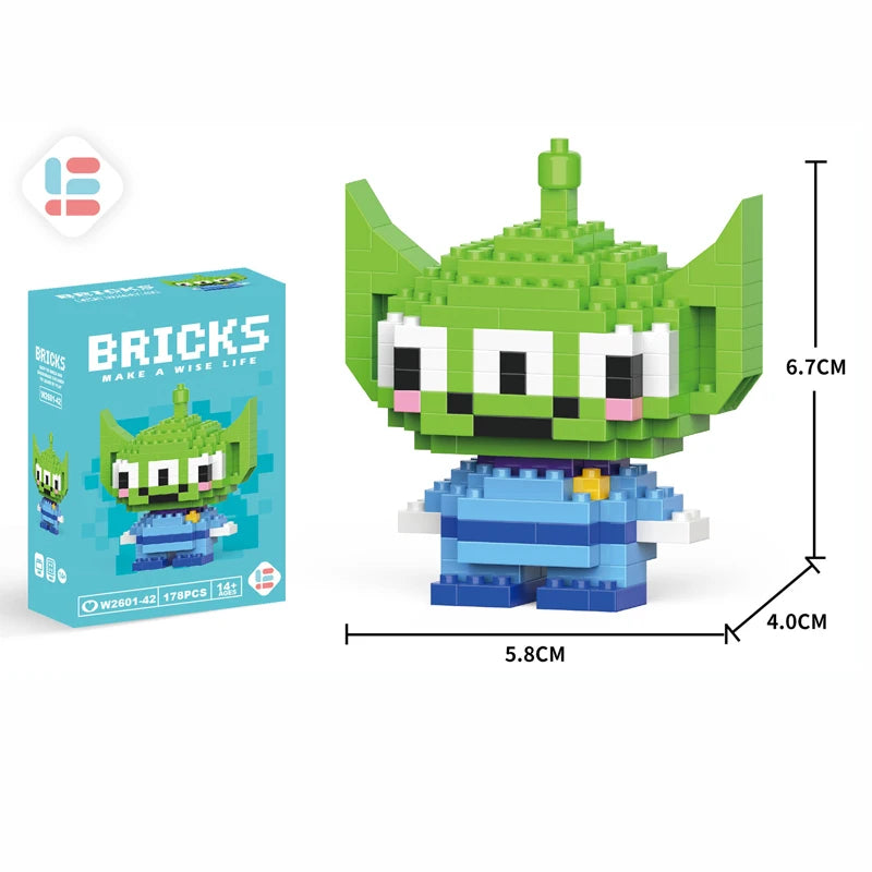 Cartoon Character Building Blocks Set - LiLo Stitch Winnie the Pooh Alien Tigger Toy Creative Gift Model Kit