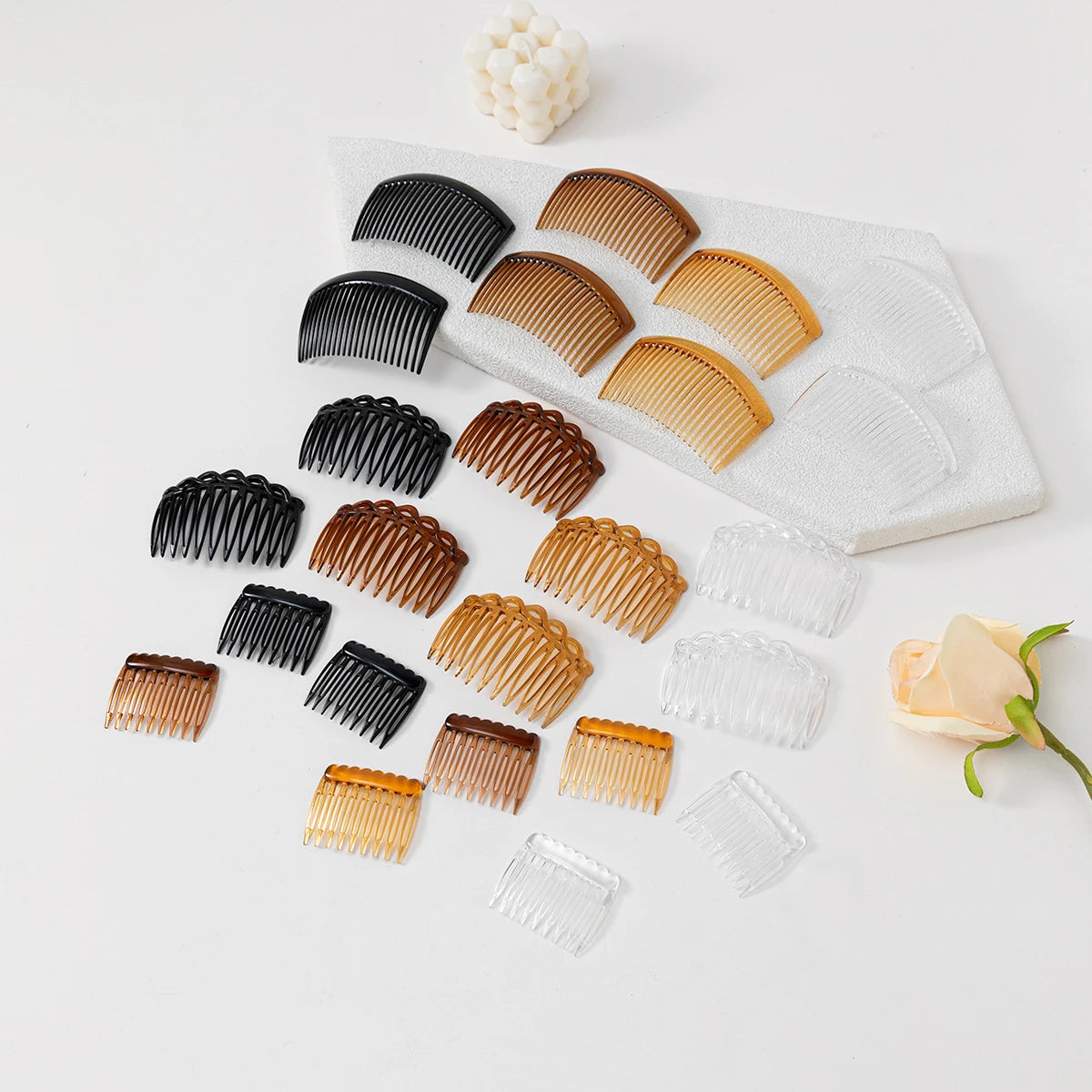 24PCS Simple and Stylish Four Color 9/11/23 Teeth French Twisted Hair Combs For Women and Girls Headwear Hair Accessories