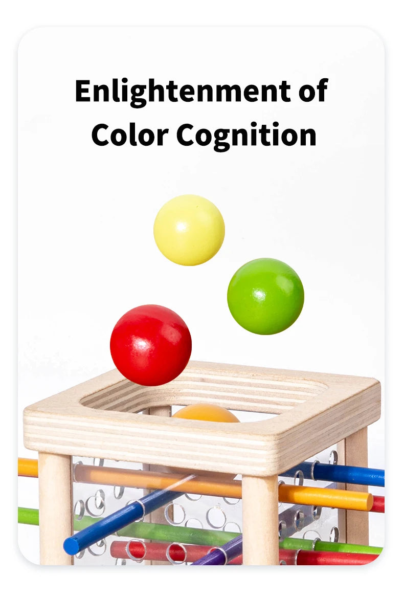 Wooden Stick Board Game Parent Child Interaction Montessori Wooden Toys, 4-sided Acrylic Cylinder Game, Stick Picking Game