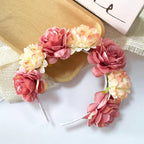 Artificial Floral Headband Flower Crown For Women Girls Bohemian Wedding Party Hair Accessories Boho Festival Photography Props