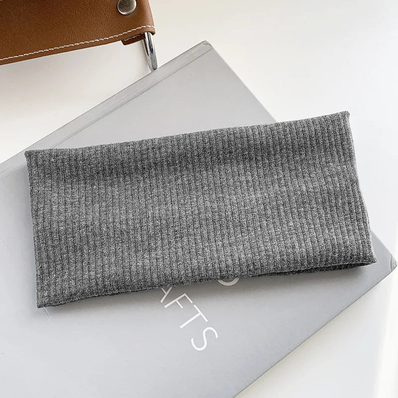Autumn and Winter Wide Edge Elastic Women Hairband Makeup Wash Face Headband Sports Knitted Headpiece Headband