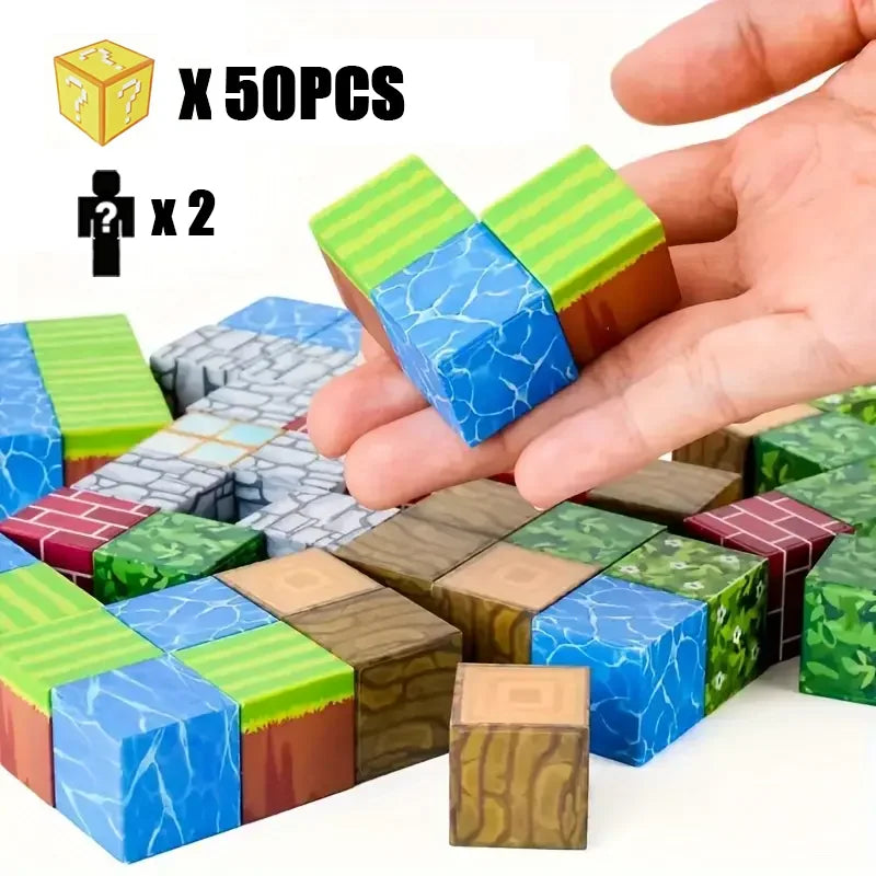 Magnetic Building Block Bricks Toy Mine Stacking World Creative Build Model DIY Set Educational STEM Kids Gifts for Boy Girls