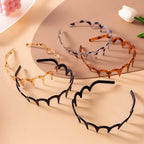 Korean Women Hair Comb Non-Slip Headband Plastic U Shape Hair Hoops Fixed Teeth Fluffy Top Hair Bands Headwear Hair Accessories