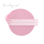 BRISTLEGRASS 2 5 10 Yard 5/8" 15mm Solid FOE Shiny Fold Over Elastic Spandex Satin Band Hair Tie Headband Dress Sewing Lace Trim