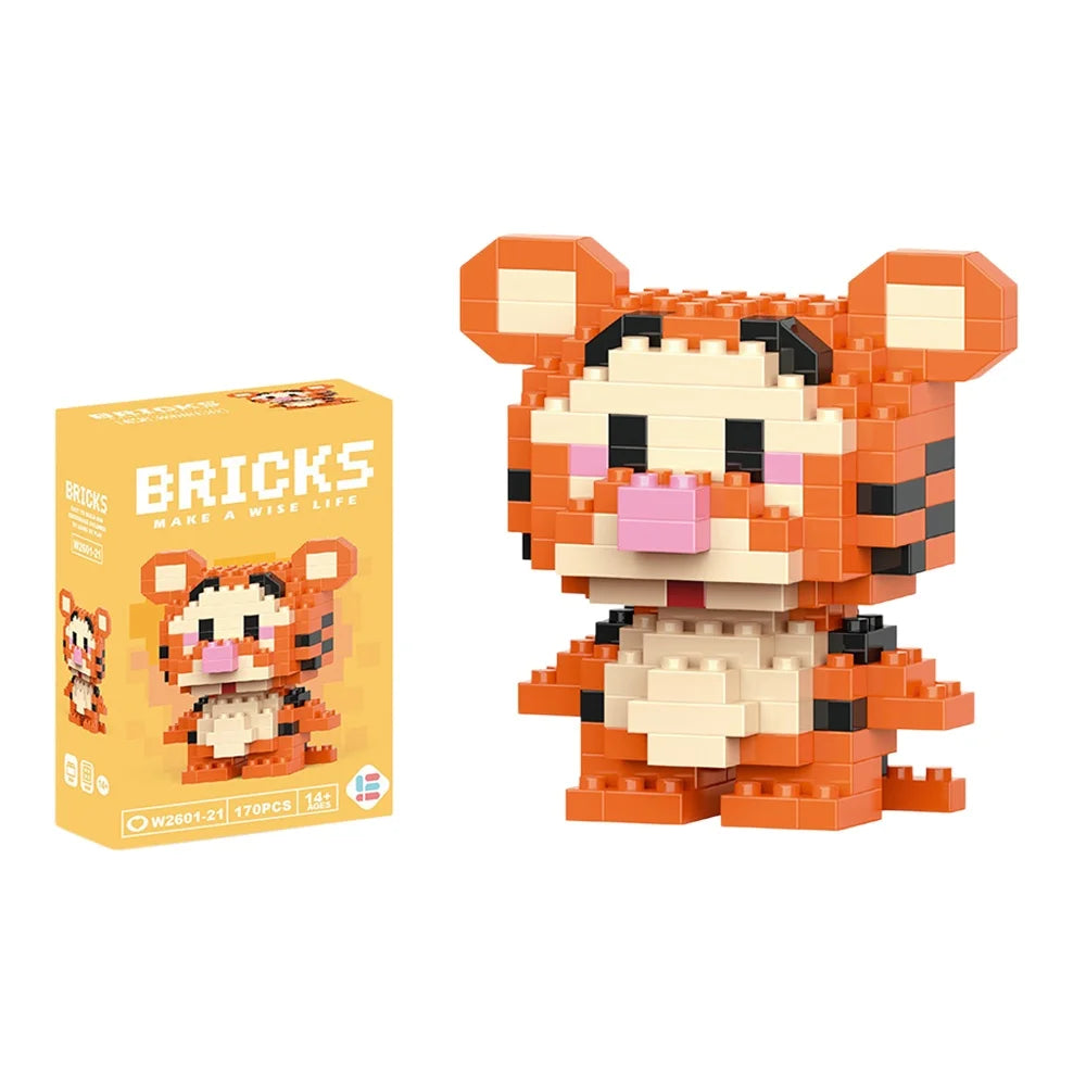 Disney 214 style Winnie LinaBell StellaLou Building Blocks Princess Cartoon Figrues Bricks Children's Assembly Toys Model Gift