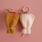 Exquisite Bouquet Series Crochet Keyrings Wholesale Handmaking Bouquet Keychain For Bag Pendant Knitting Flower Keyrings Custom