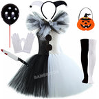 The Clown Costume Terrifier Art Girl Black White Fancy Tutu Dress Horror Joker Dress for Girls Halloween Carnival Party Costumes
