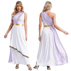 Womens Ancient Greek Athenian Princess Dress Toga Halloween Senator Caesar Cosplay Party Costume Roman Empress Long Robe Dress