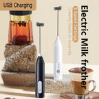 Wireless Milk Frother Electric Type-C Handheld Blender Stainless Steel Mini Coffee Maker Whisk Mixer For Coffee Cappuccino Cream