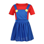 Cartoon Game Dress Fun Holiday Cosplay Jumpsuit Brother Mask Set Halloween Party Performance Costume