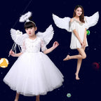 1Pc Kids Adult Party Swallow White Angel Feather Wings Wands Cosplay Elastic Straps Wedding Birthday Halloween Christmas
