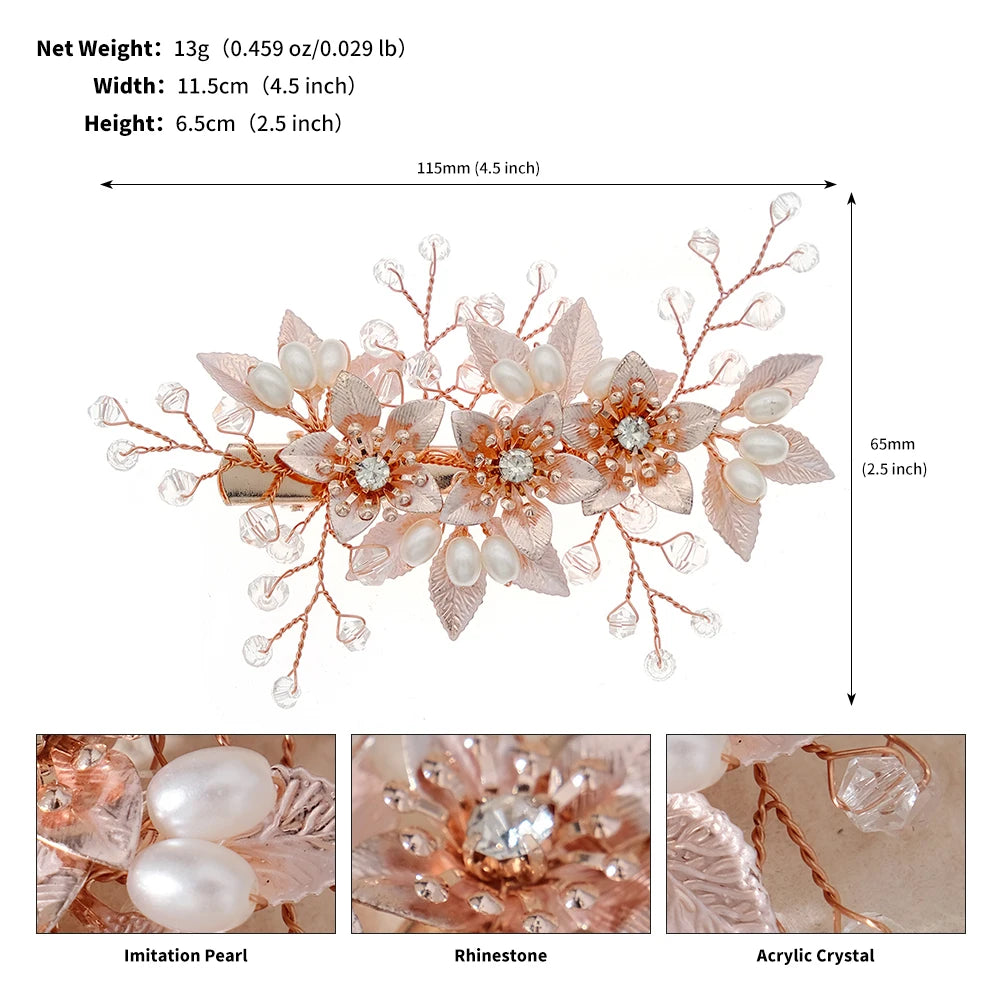Fashion Pearl Flower Clip Silver Color Hair Combs Wedding Bridal Jewelry Accessories Headpieces For Woman Bride Hair Ornaments